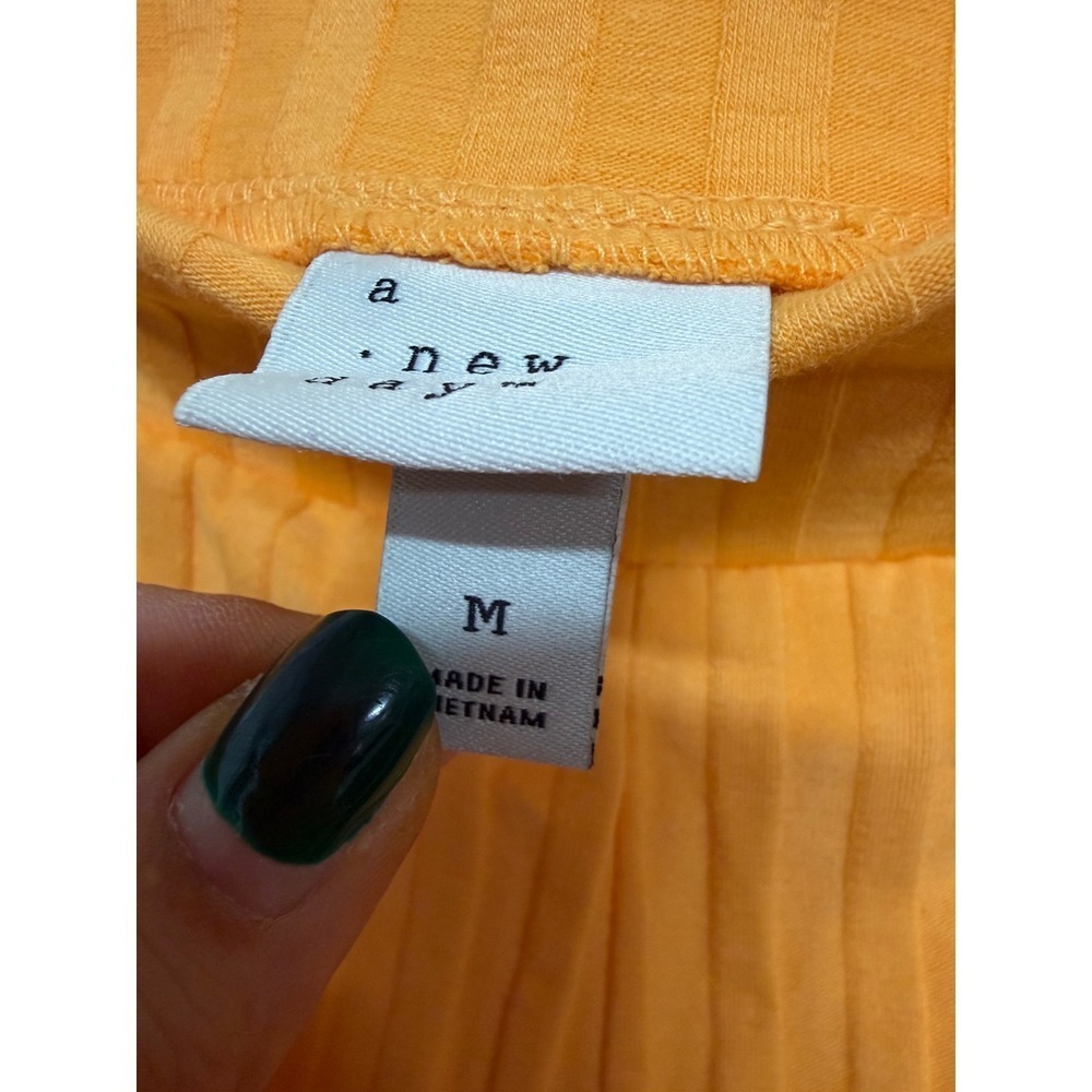 A New Day Orange Pleated Pants Size Medium Pull On Lounge Vacation Cruise - Picture 6 of 7